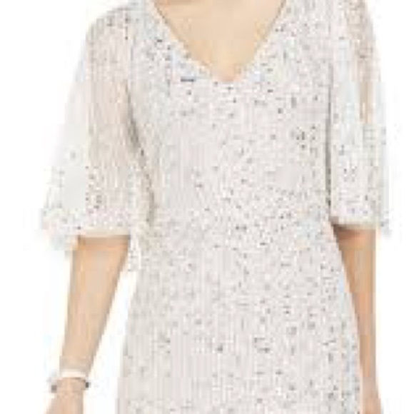 ✔️#63B Brand new with tags Adrianna Papell beaded capelet dress in I it Bscot - Picture 6 of 16